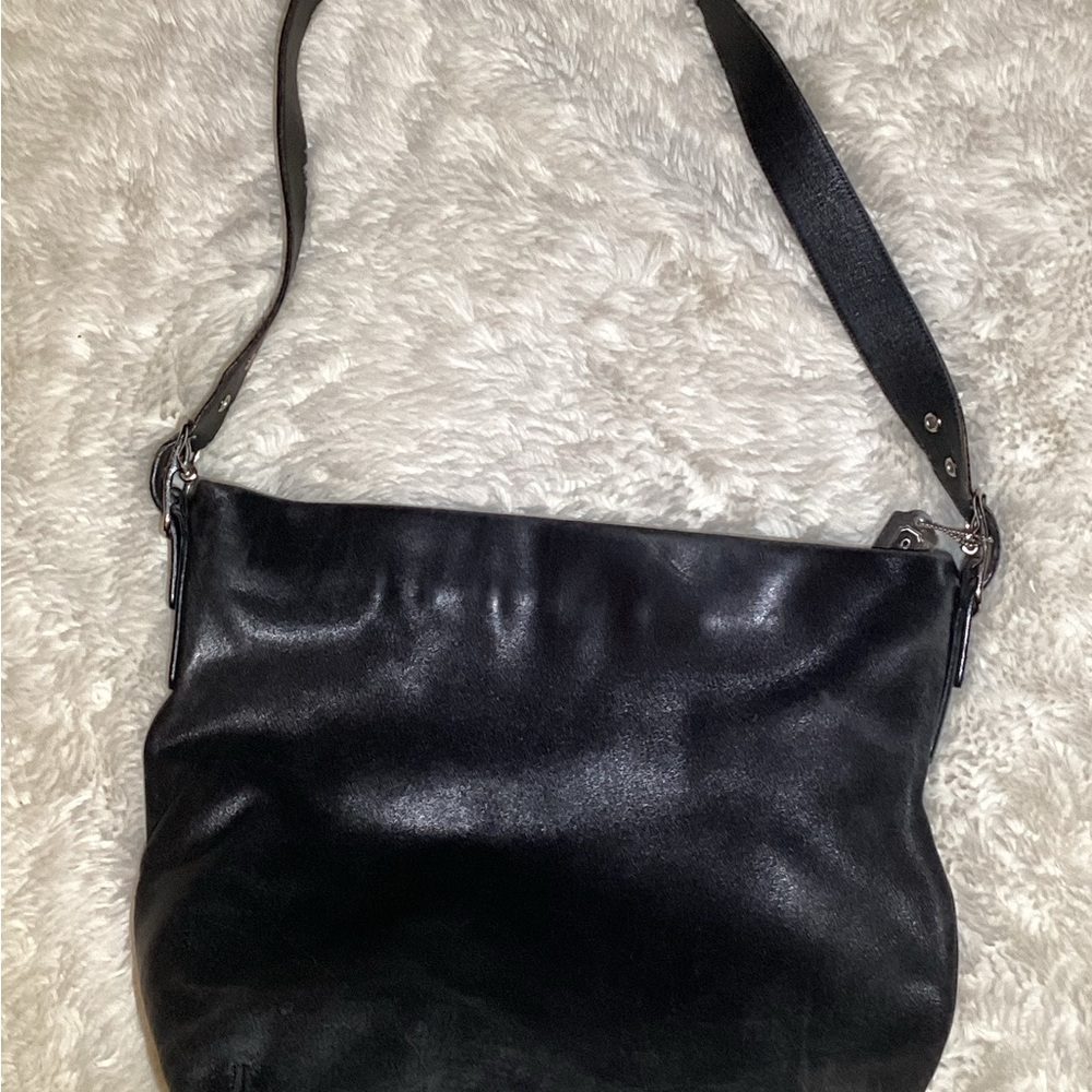 Coach vintage black leather large shoulder bag - Picture 11 of 12